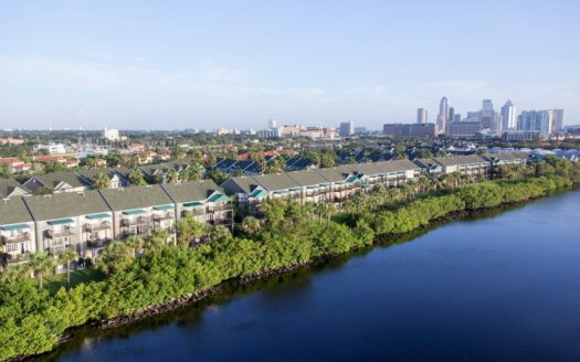 waterside homes in tampa florida with city skyline